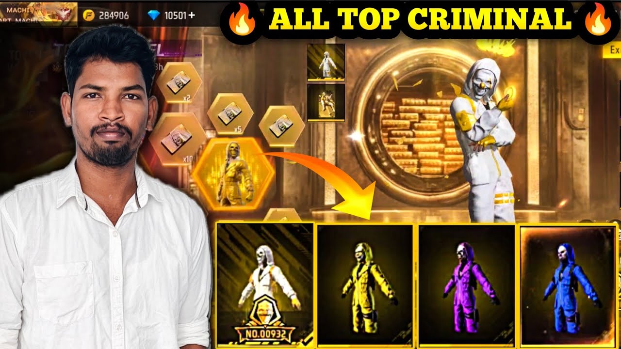 🤯 GOLDEN TOP CRIMINAL 🔥 NEW TOP CRIMINAL RING EVENT 😍 FREEFIRE TOPCRIMINAL RING 🥳 FREEFIRE NEW EVENT