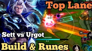 Sett vs Urgot - Wild Rift 5.1 || Baron Lane Ranked Build & Runes