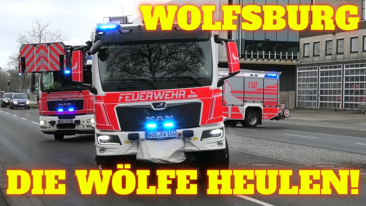 DIE WÖLFE HEULEN! NEUE HLF GENERATION LÖCHZUG BF WOLFSBURG UND MEHR #MontisEinsatzfahrten