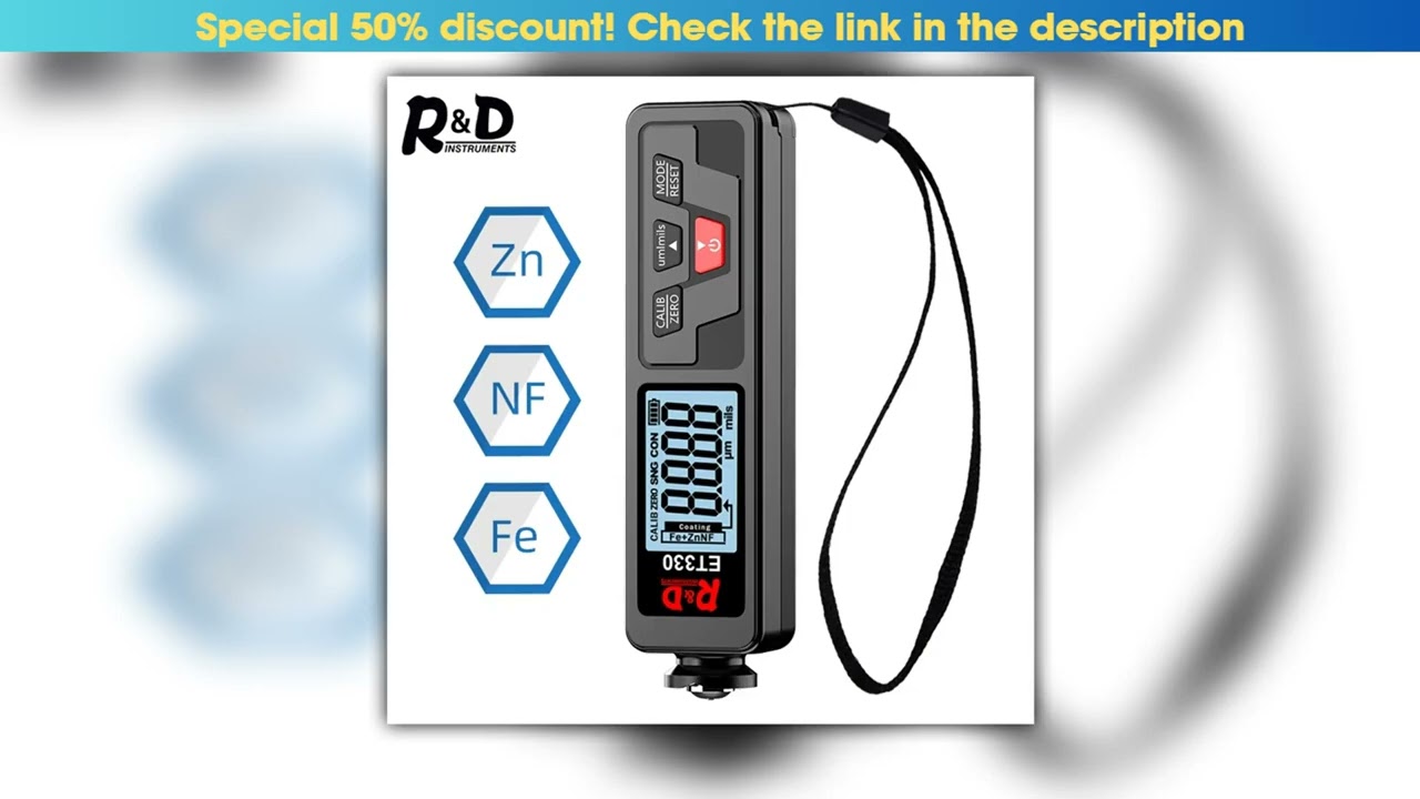 RD ET330Zn Car Paint Thickness Gauge Electroplate Metal Coating Thickness Gauge for Car 01500um Fe