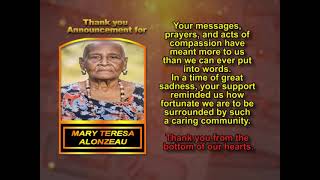 Mary Teresa Alonzeau ~ Thank You