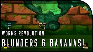 Worms Revolution Multiplayer Gameplay - "BLUNDERS, BANANAS, AND HILARITY!"