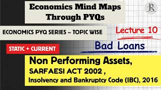 Lecture 10: Banking System | Bad Loans, NPAs |  SARFAESI Act & IBC 2016 | UPSC #indianeconomy #upsc