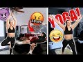 DOING YOGA WHILE MY BOYFRIEND PLAYS THE GAME... *prank*