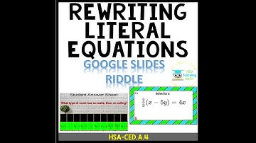 Rewriting Literal Equations: Google Slides Riddle Preview