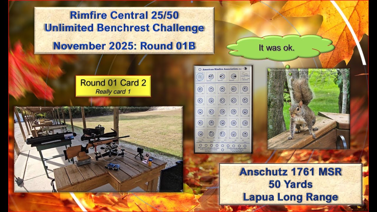 Anschutz 1761 50-Yards ARA Unlimited Target RD 1B: Nov. Rimfire Central 25/50 Challenge (Long Range)