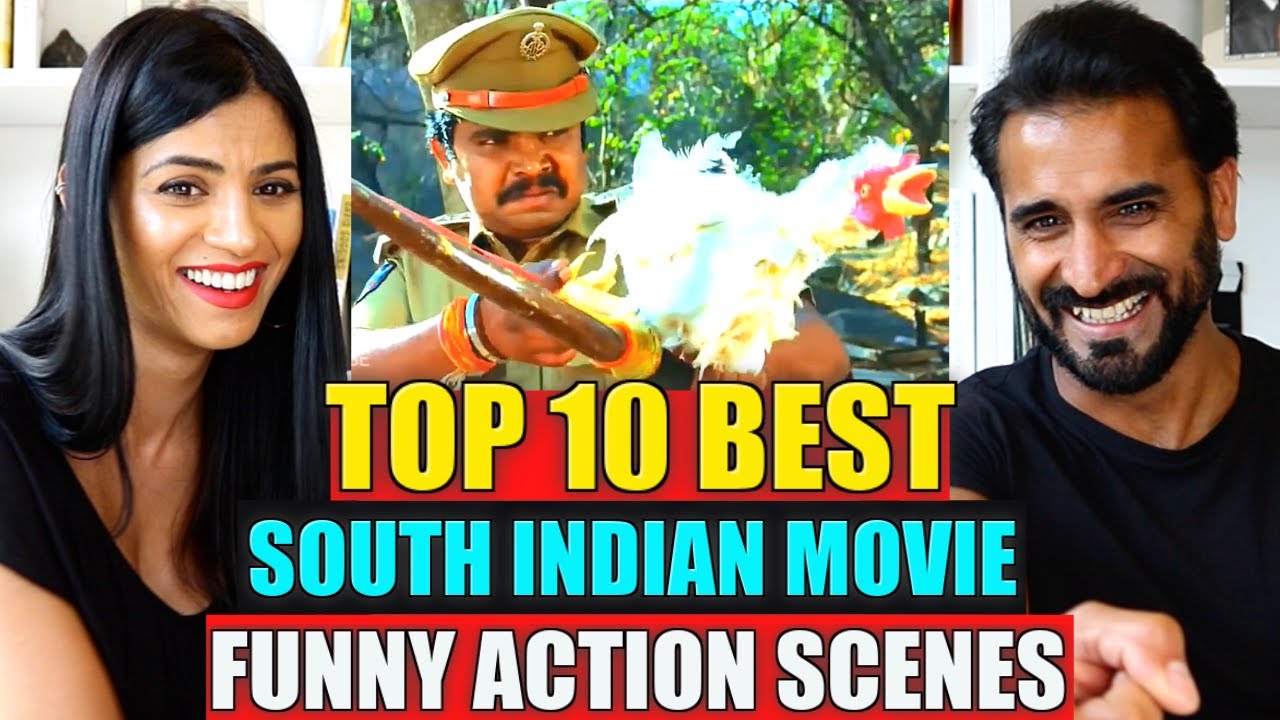 TOP 10 BEST SOUTH INDIAN MOVIE FUNNY ACTION SCENES REACTION!! - YouTube
