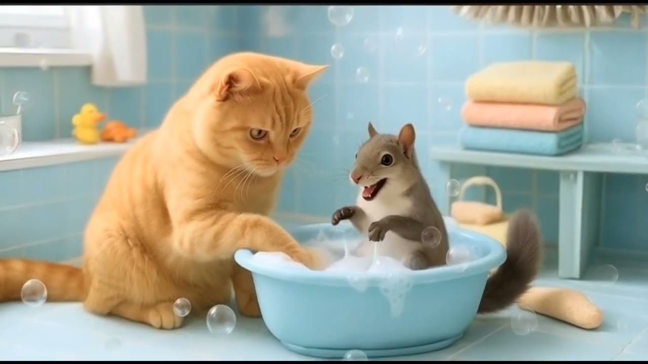 Mom cat saves kitchen from car animal catcher 