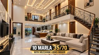 This 10 Marla House Feels HUGE Inside! 😳 | Mezzanine Design | Bahria Town