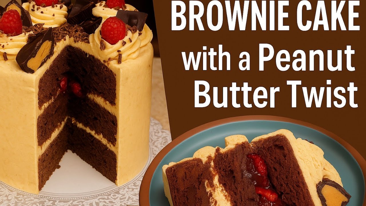 Chocolate Brownie Cake With A Peanut Butter Twist