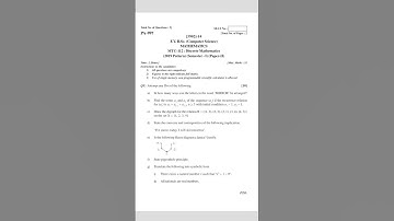 bsc.cs discrete mathematics pattern 2019(semester 1 question paper 2023)