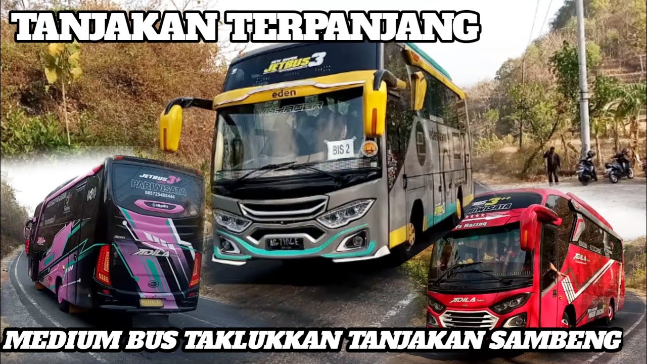 Edan‼️Bus Medium mampu taklukkan tanjakan panjang Sambeng Gunungkidul.