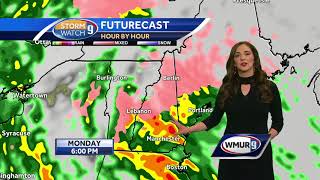 Watch: Another round of wintry mix, then heavy rain on Monday