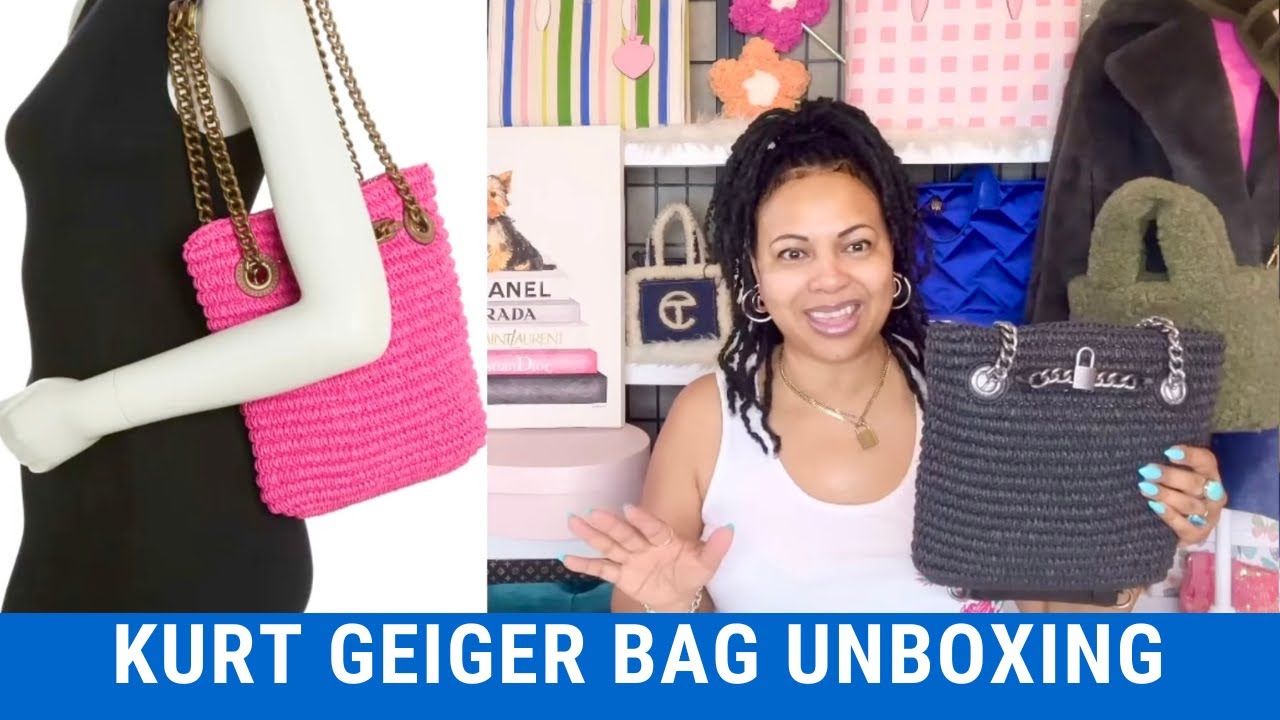 UNBOXING REVEAL KURT GEIGER BRIXTON RAFFIA TOTE BAG STRAW BAG 