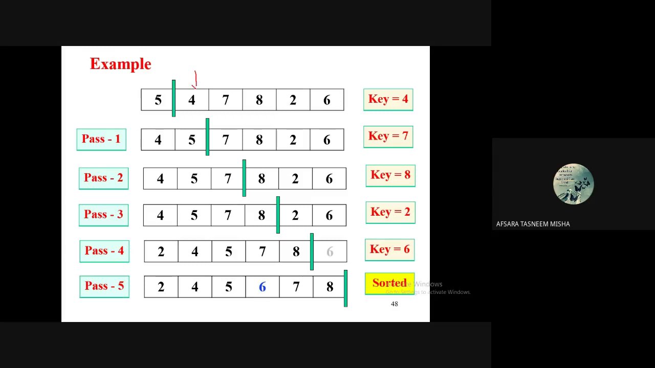Algorithms Selection Sort and Insertion Sort Part 2 - YouTube