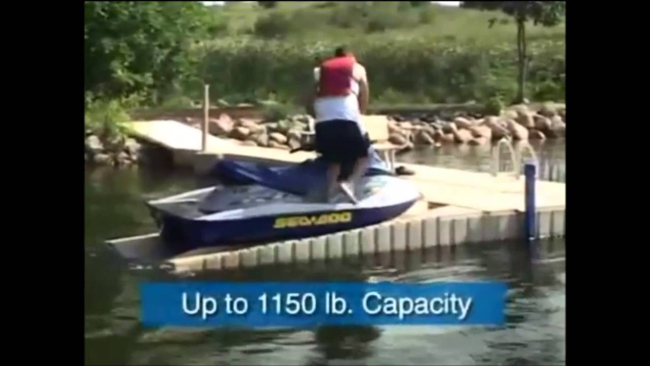 LAKE BOAT LIFT pwc jet ski floating dock YouTube