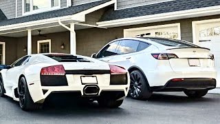 Tesla Model Y Vs Lamborghini Lp640