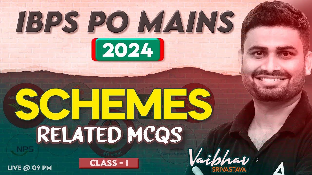 IBPS PO Mains 2024 | GA Schemes Related MCQs #1 | By Vaibhav Srivastava ...