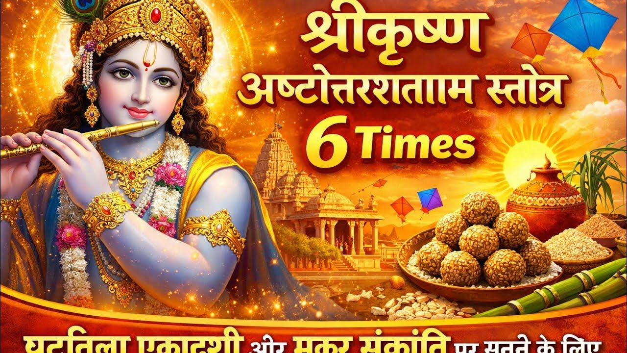 षट्तिला एकादशी और मकर संक्रांति पर जरूर सुनें। श्री कृष्ण अष्टोत्तरशतनाम स्तोत्र।6 times।