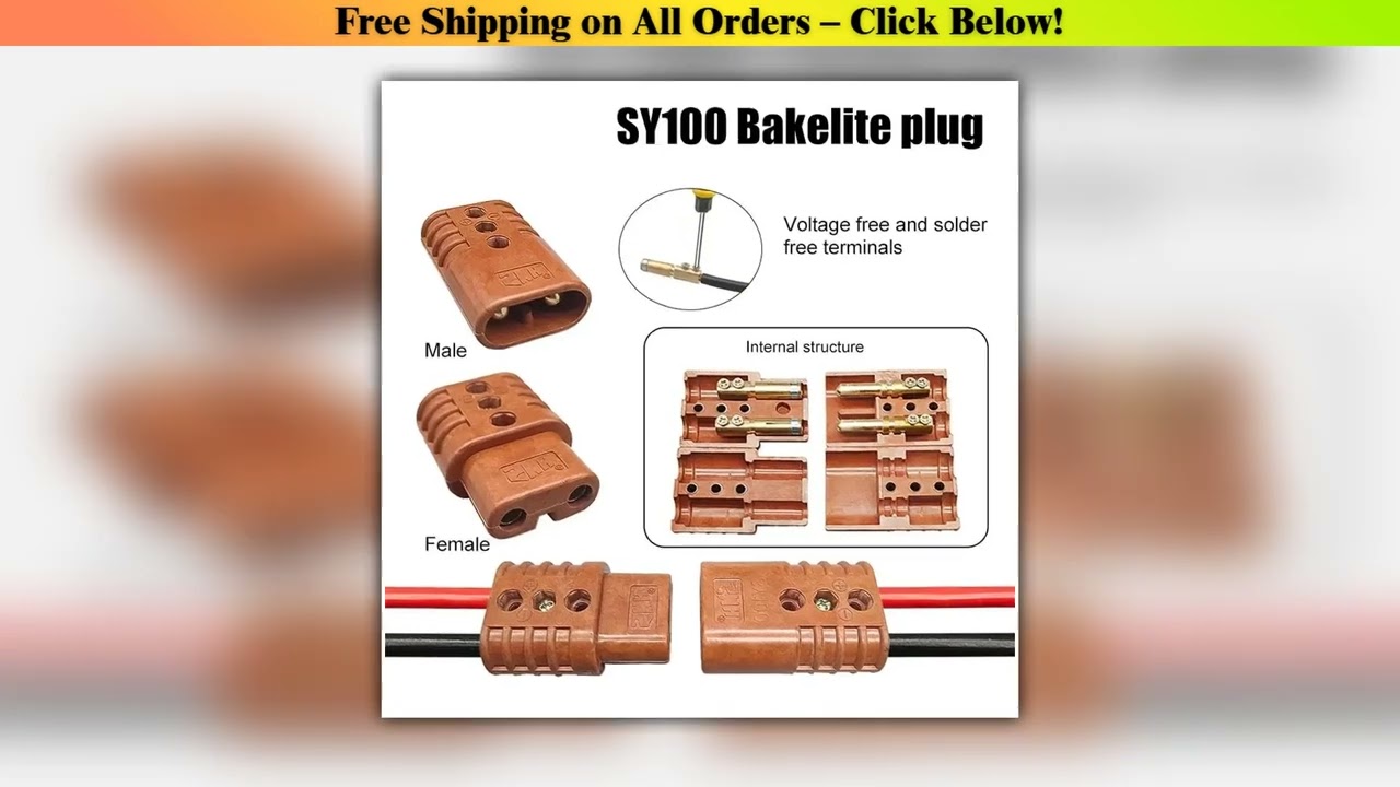 100A Male Female Docking Charging Connector High Current SY Solderfree Power Plug F Truck Generator