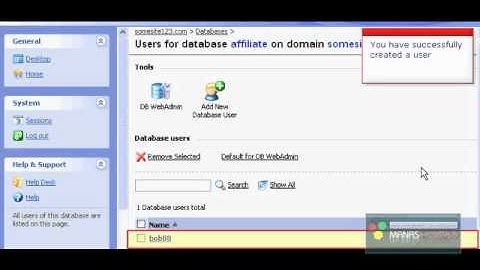 Manashosting Plesk database creation