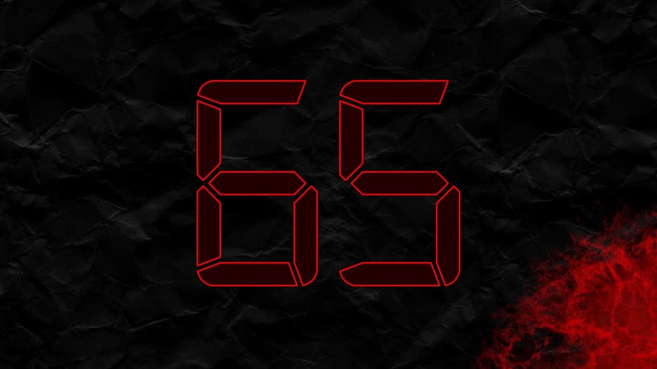 Countdown from 65 to 0 in RED