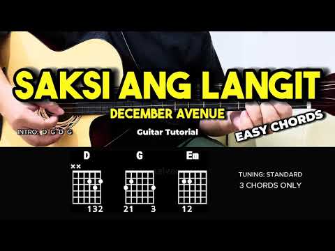 Saksi Ang Langit - December Avenue | Easy Guitar Tutorial For Beginners (CHORDS & LYRICS)