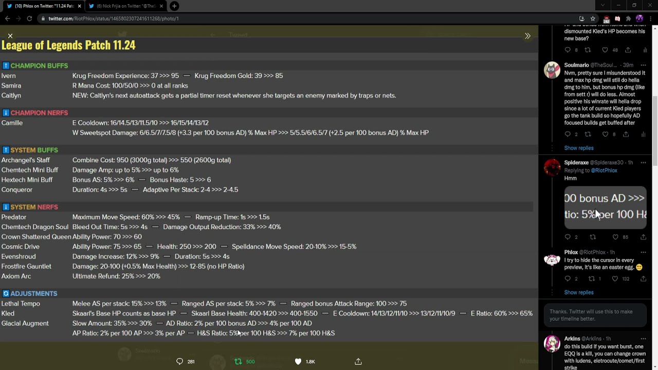 Talking about Kled changes coming in 11.24 :]