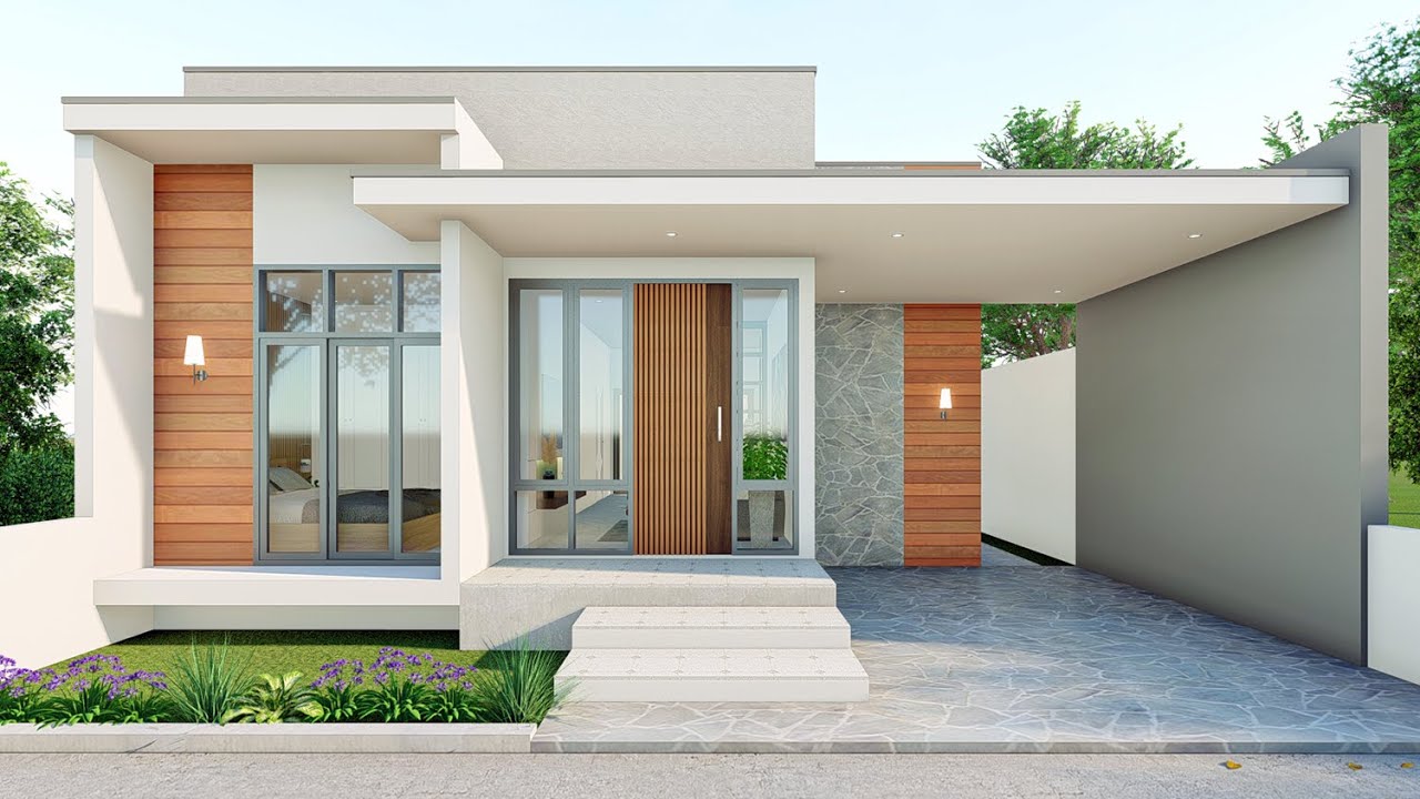 10x12 meter Modern Minimalist House Design 3 Bedrooms - YouTube