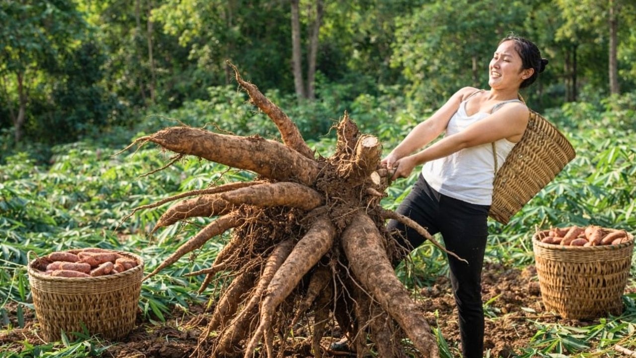Rural life : Harvesting 500+ kg Of Cassava and Bamboo Shoots To Sell At The Market