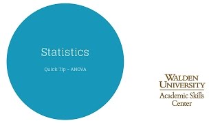 Quick Tip - ANOVA
