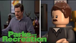 Ron Swanson Throws Away Computer - Lego Parks and Recreation Animation