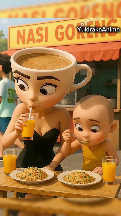 es jeruk espressona signora di ambil anak nakal #shorts #upinipin #funny