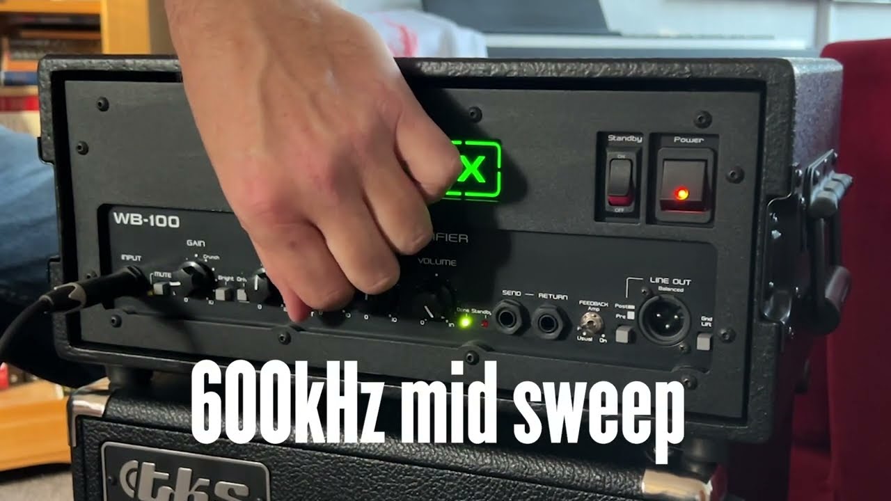 Handbox WB-100 all-tube bass amplifier - quick demo