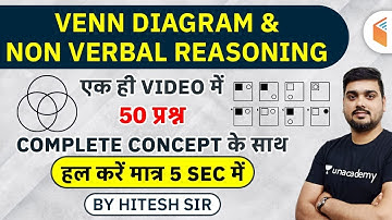 3:00 PM - Venn Diagram & Non Verbal Reasoning by Hitesh Sir | 50 Questions with Concept