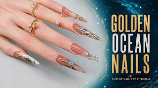 Golden Ocean Nail Art Tutorial