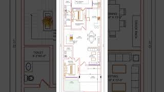 30'x72' HOUSE PLAN WITH DIMENSIONS#home #housedesign #modernhouse #interiordesign #architecture