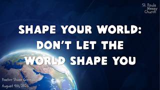 Pastor Shane Gorman - Don't Let The World Shape You. (08/09/2026) [Live Messy Church Service]