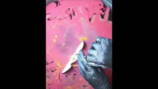 中国独有的艺术-非遗漆扇（配色：粉金色）粉嫩几何？一起来欣赏粉色世界#手工 #diy#中国 #非遗传承 #非遗 #手工diy #中国风 #国风 #art