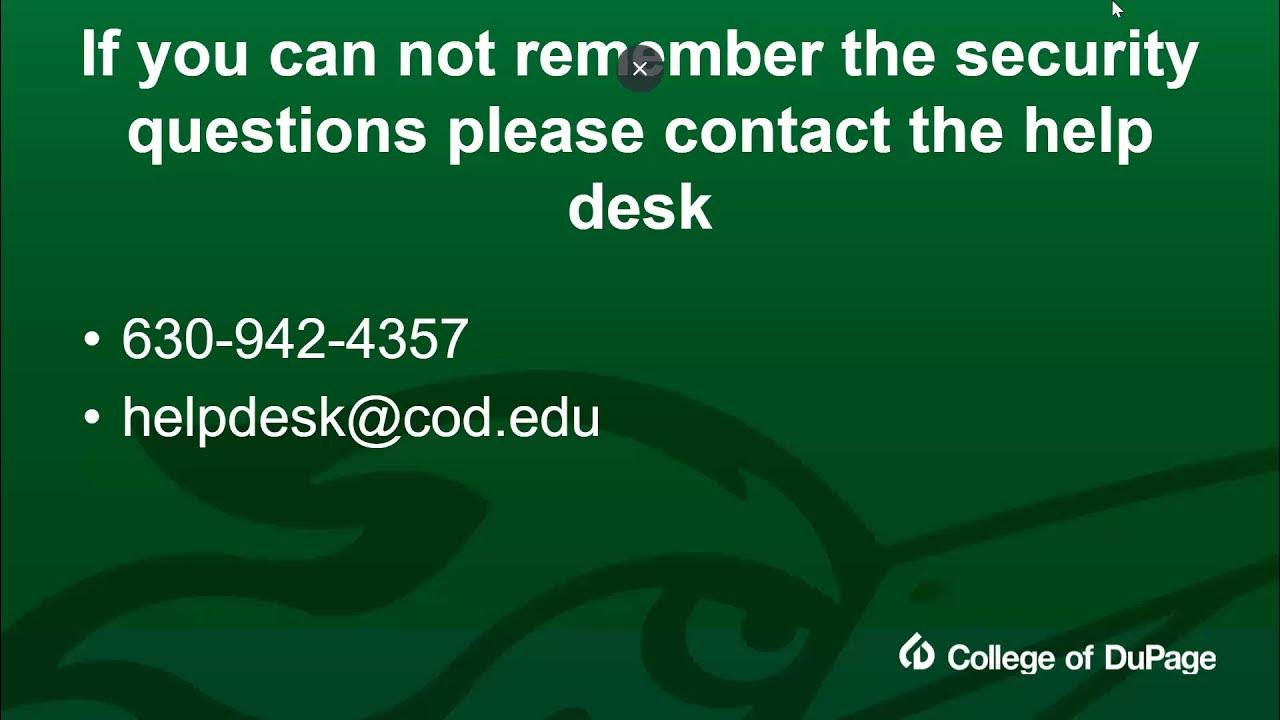 How to reset password for MyAccess and Blackboard YouTube