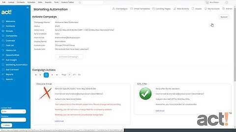 Act! Training Videos - AMA: Activate a Campaign