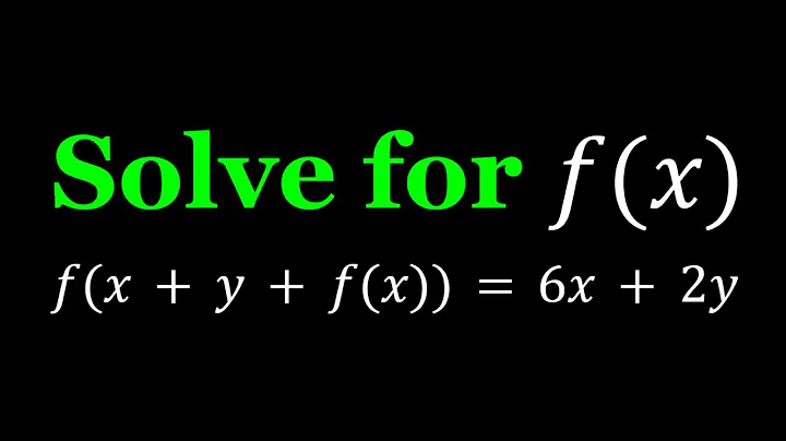 Solving a Homemade Functional Equation 1