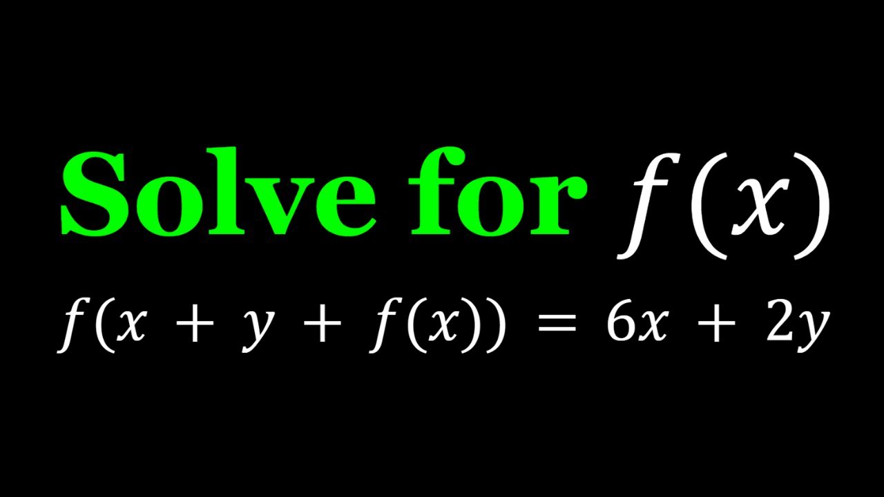 Solving a Homemade Functional Equation 1