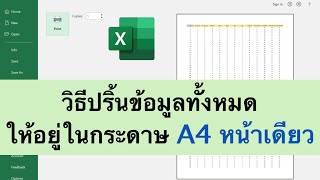 Excel ปริ้นข้อมูลทั้งหมด ให้อยู่ในA4 หน้าเดียว!! (จากหลายหน้าเหลือแค่1หน้า)