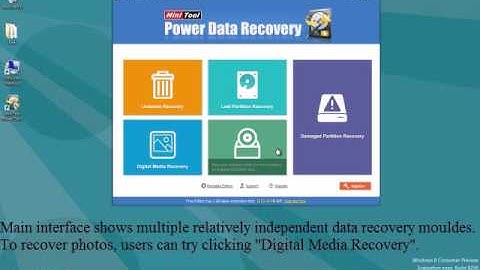 Recovering  photos on hard drive, memory card, USB drive, etc (MiniTool Power Data Recovery)