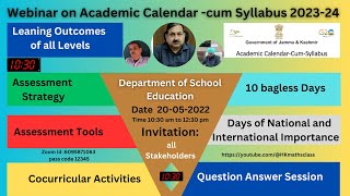 Academic Calendar webinar 2023-24