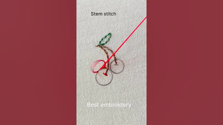 Very easy cherry embroidery tutorial