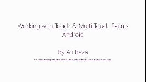 Android Touch and MultiTouch Events [URDU] # 6