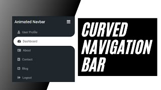 Curved Navigation bar using HTML CSS and JavaScript