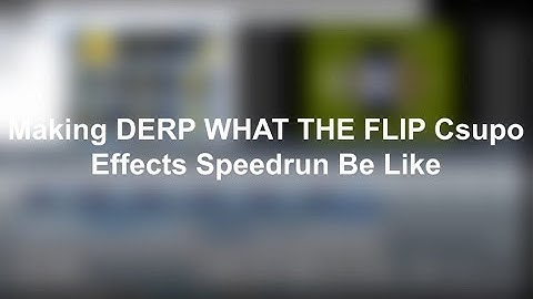 Making DERP WHAT THE FLIP Csupo Effects Speedrun Be Like
